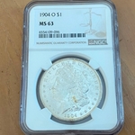 1904-O Morgan Silver Dollars Certified / Slabbed MS63 - 096