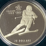 1986-1988 Canada 20 Dollars - Elizabeth II Alpine Skiing