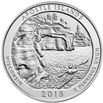 2018 ATB 5 Oz 999 Fine Silver Coin, Apostle Islands National Lakeshore