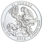 2012 ATB 5 Oz 999 Fine Silver Coin, El Yunque National Forest