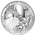 2015 ATB 5 Oz 999 Fine Silver Coin, Blue Ridge Parkway