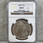 1884-O Morgan Silver Dollars Certified / Slabbed MS63 - 007