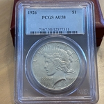 1926 Peace Silver Dollars Certified / Slabbed AU58