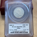 2002-S Ohio 25 Cent, PR69DCAM