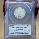 2003-S Arkansas 25 Cent, PR69DCAM