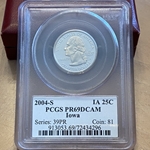 2004-S Iowa 25 Cent, PR69DCAM
