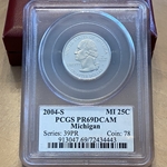 2004-S Michigan 25 Cent, PR69DCAM