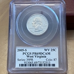 2005-S West Virginia 25 Cent, PR69DCAM