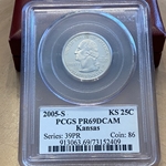 2005-S Kansas 25 Cent, PR69DCAM