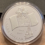 2005 Canada, 1 Dollar- Elizabeth II Canadian Flag; non-colored