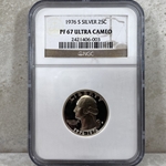 1976-S Washington Quarter, Silver, PF 67 Ultra Cameo