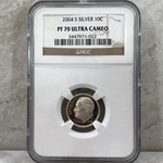 2004-S Roosevelt Dime, Silver, PF 70 Ultra Cameo