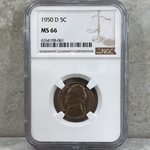 1950-D Jefferson Nickel, MS 66-061
