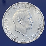 1958 Denmark 2 Kroner - Frederik IX Princess birthday KM 845