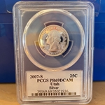 2007-S Washington Quarter, Silver, Utah, PR69DCAM