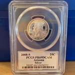 2008-S Washington Quarter, Silver, Arizona, PR69DCAM