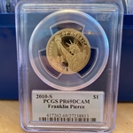 2010-S Franklin Pierce Presidential Dollar, PR69DCAM