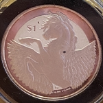 2018 British Virgin Islands, 1 Dollar - Elizabeth II Pegasus; Piedfort 2oz Reverse Frosted Silver Bullion