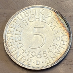 1965D Germany, 5 Deutsche Mark, KM112