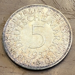 1957G Germany, 5 Deutsche Mark, KM112