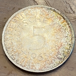 1963D Germany, 5 Deutsche Mark, KM112