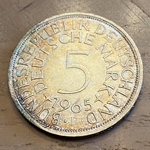1965F Germany, 5 Deutsche Mark, KM112