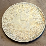 1967D Germany, 5 Deutsche Mark, KM112