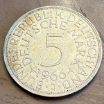 1966J Germany, 5 Deutsche Mark, KM112