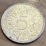 1965J Germany, 5 Deutsche Mark, KM112