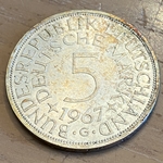 1967G Germany, 5 Deutsche Mark, KM112