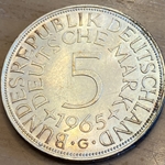 1965G Germany, 5 Deutsche Mark, KM112