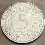 1967F Germany, 5 Deutsche Mark, KM112