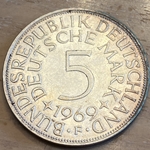 1969F Germany, 5 Deutsche Mark, KM112