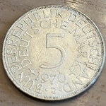 1970J Germany, 5 Deutsche Mark, KM112