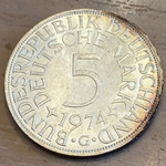 1974G Germany, 5 Deutsche Mark, KM112