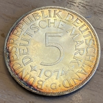 1974G Germany, 5 Deutsche Mark, KM112