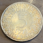 1973D Germany, 5 Deutsche Mark, KM112