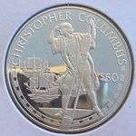 1988 Cook Islands, 50 Dollars, Great Explorers Series - Christopher Columbus