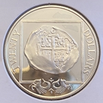 1985 British Virgin Islands, Sunken Ship Treasures of the Caribbean, Spanish Cob coin