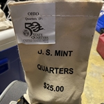 2002-P Ohio, Washington Quarter, Original Mint Sewn Bag 100 Coins