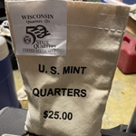 2004-D Wisconsin, Washington Quarter, Original Mint Sewn Bag 100 Coins