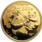 2006 China Panda Gold and Lunar Premium Set, 1 oz Gold 1/2, 1/4, 1/10 and 1/20 Oz
