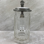 Beer Stein, Glass Stein, 0.5L, pewter lid