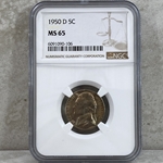 1950-D Jefferson Nickel, MS 65 -106