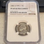 1981 S Jefferson Nickel, PF 69 Ultra Cameo, 015