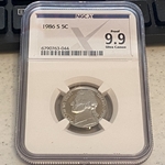 1986 S Jefferson Nickel, PF 9.9 Ultra Cameo, 044