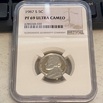 1987 S Jefferson Nickel, PF 69 Ultra Cameo, 020