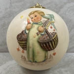 M.I. Hummel 3015 Christmas Angel Ceramic, Ball Ornament, Tmk 6