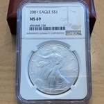 2011 American Eagle Silver One Ounce Certified / Slabbed MS69 - 228