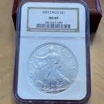 2003 American Eagle Silver One Ounce Certified / Slabbed MS69 - 009